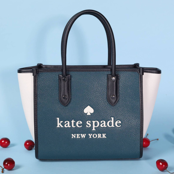 kate spade Handbags - Kate Spade Ella Small Colorblock Leather Bag - White / Teal / Black